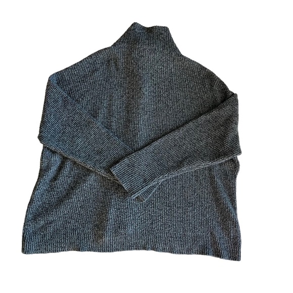 Eileen Fisher 100% Organic Cotton High Collar Button Closure Sweater Size M - Picture 6 of 9